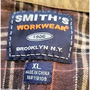 Smith's Workwear Flannel-Lined‎ Twill Work Shirt SIZE XL